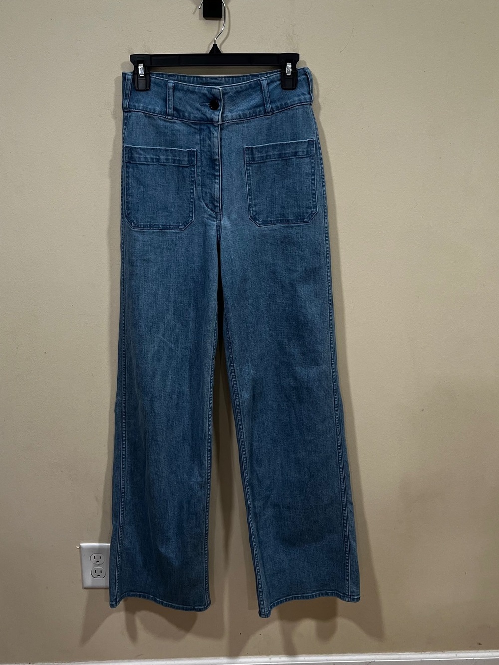Kate Spade Broome Street denim Colette High-Rise Wide-Leg Cropped size 27